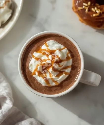 Copycat Dunkin' Donuts Salted Caramel Hot Chocolate