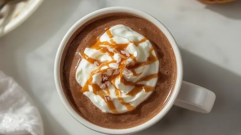 Copycat Dunkin' Donuts Salted Caramel Hot Chocolate