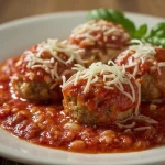 Olive Garden Meatballs Parmigiana - recipe card